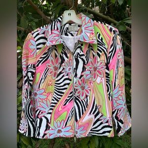 ✨⚡️💥Alberto Makali  Print Blazers Jacket multi floral print Chic Lagenlook Boho